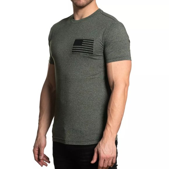 AFFLICTION FD NOWHERE Men's Military Green Biker M - Picture 4 of 5